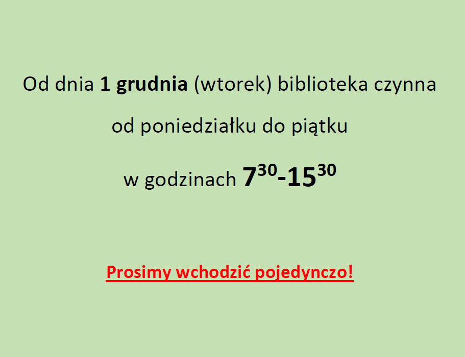 Otwarcie biblioteki 1-go grudnia