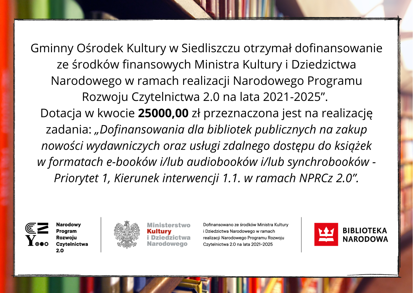 Dofinansowanie z MKIDN na zakup nowości wydawniczych 2022