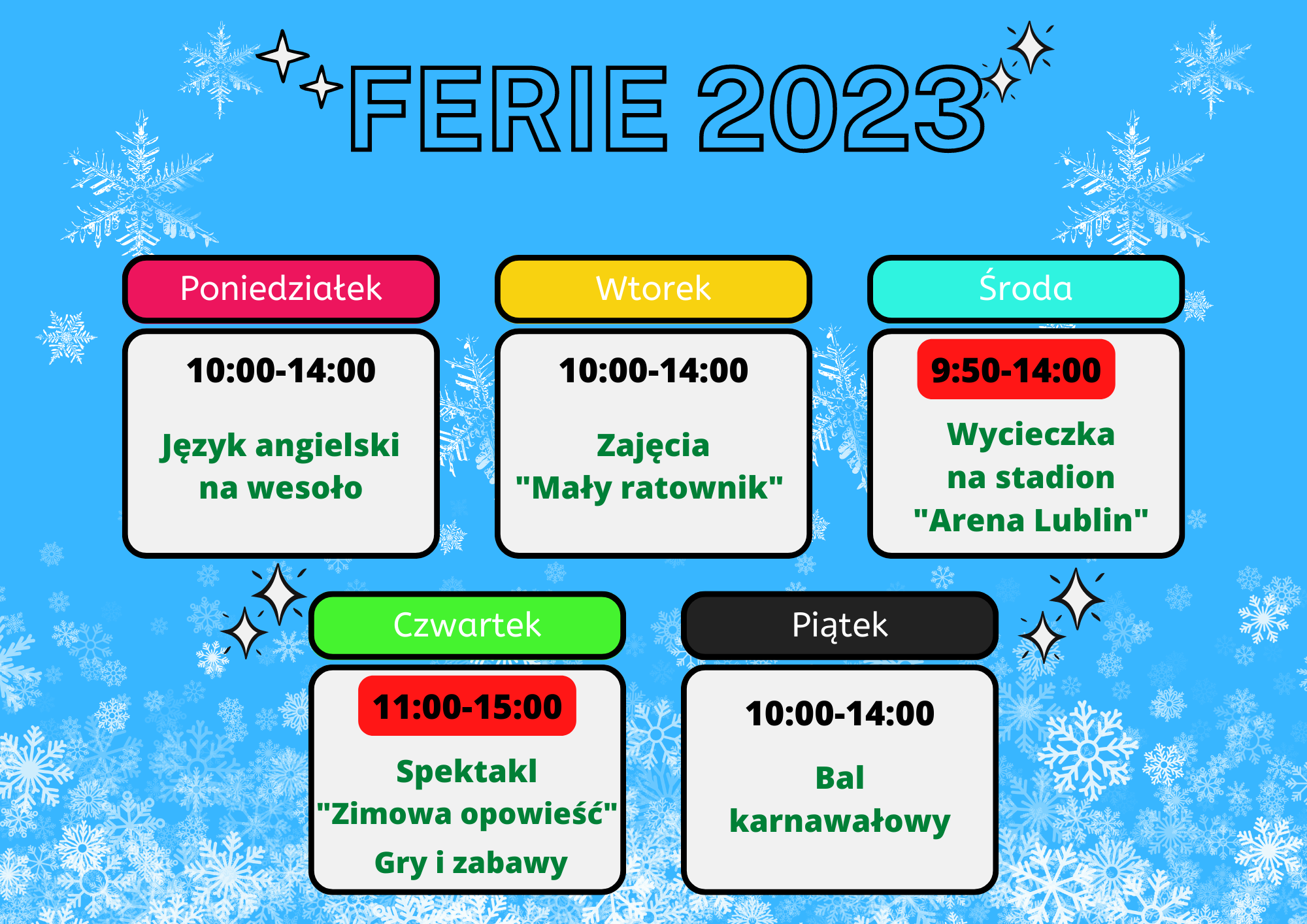 Harmonogram- Ferie 2023