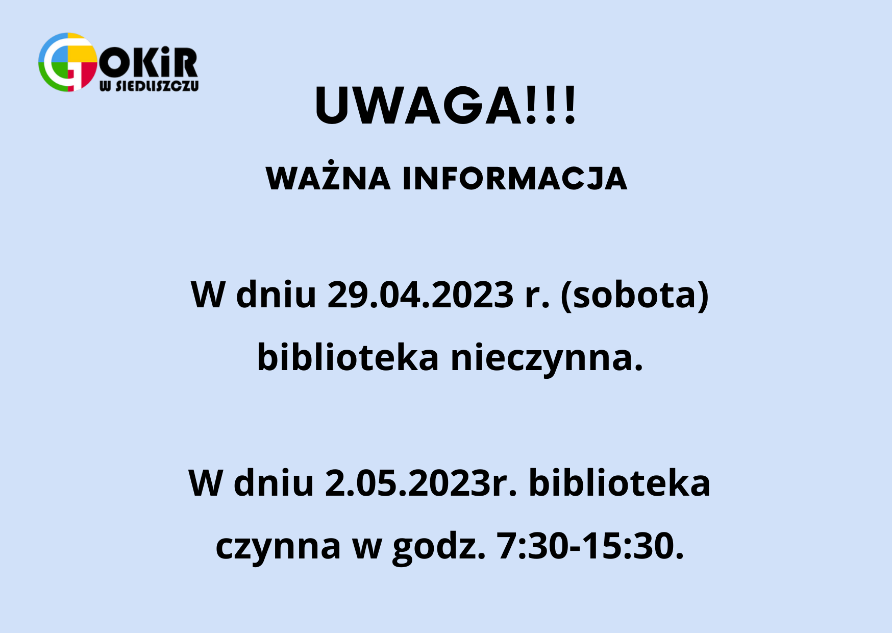 Ważna informacja