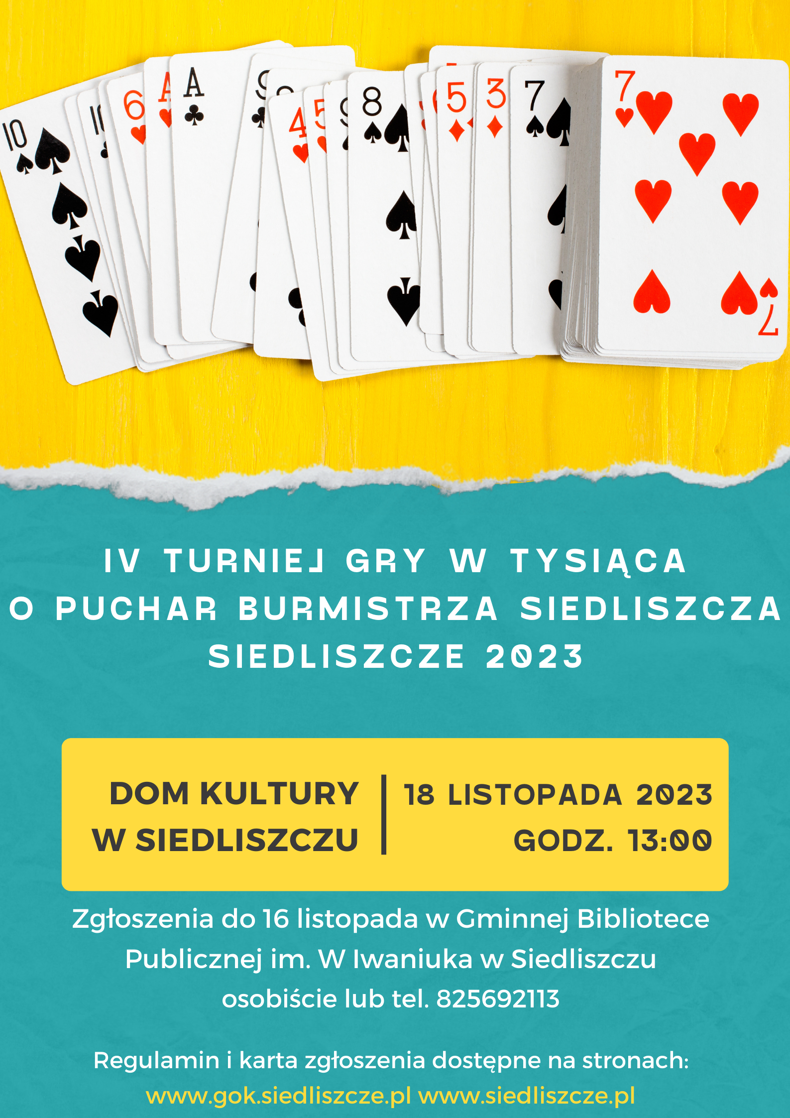 IV Turniej Gry w Tysiąca o Puchar Burmistrza Siedliszcza