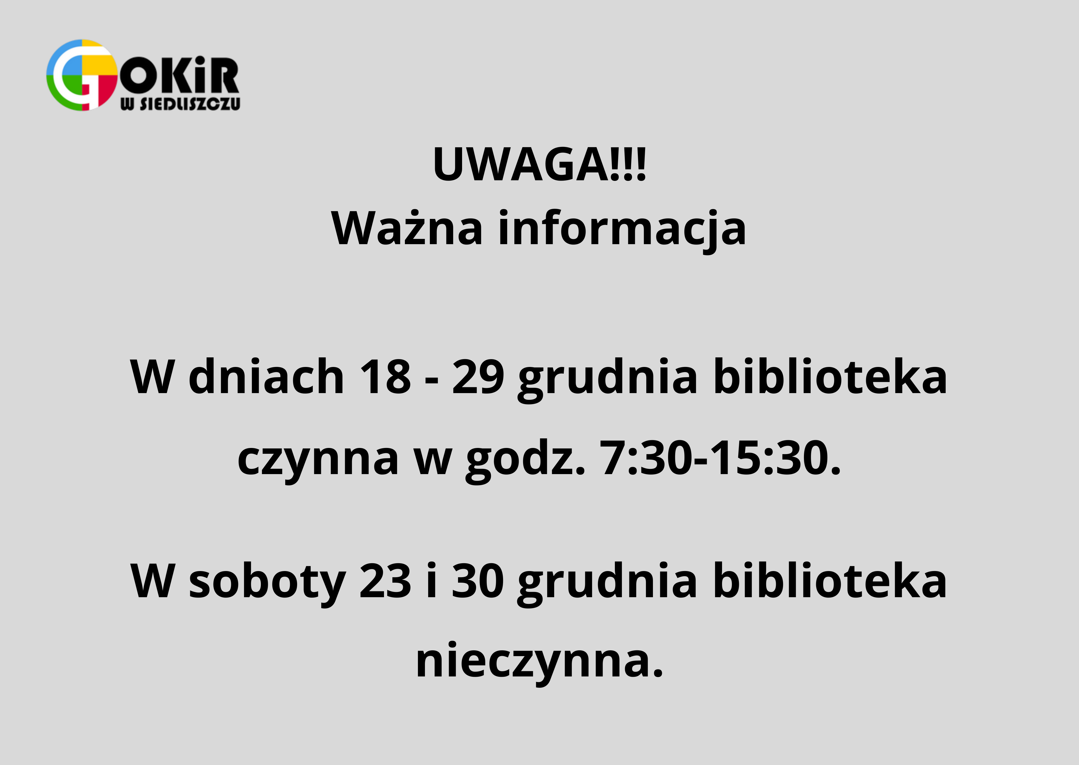 Ważna informacja