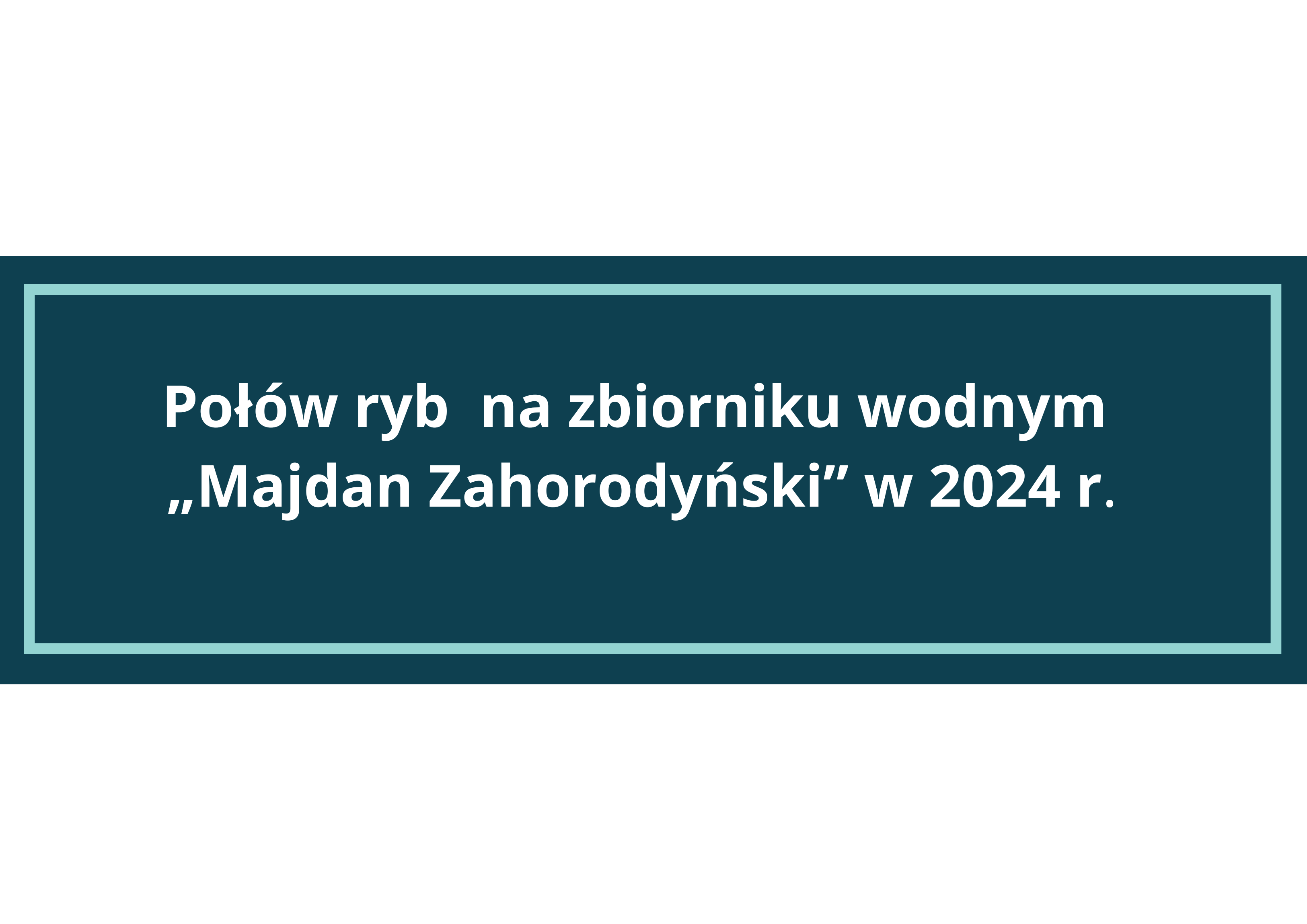 Połów ryb na zbiorniku wodnym „Majdan Zahorodyński” w 2024 r.