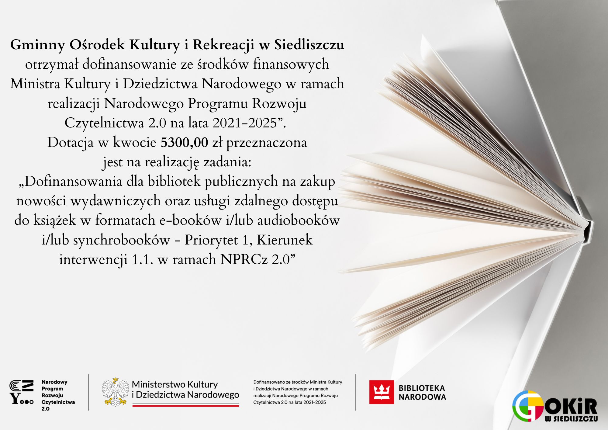 Dofinansowanie z MKIDN na zakup nowości wydawniczych 2025