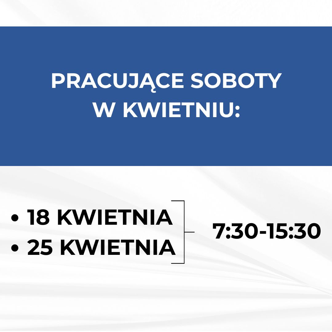 Pracujące soboty w kwietniu