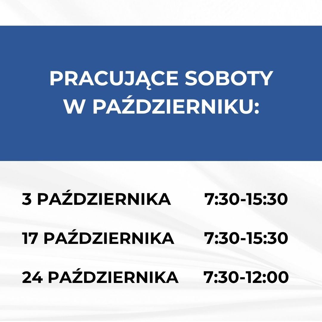 Pracujące soboty w październiku